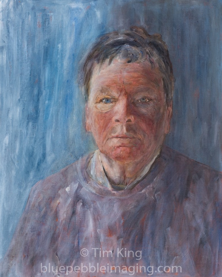 'Self portrait 2017'. T King, 2017. Oil on canvas board, 16'x 20''